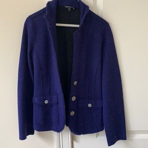 Dark Cobalt Blue Wool Blazer, Eileen Fisher Size S